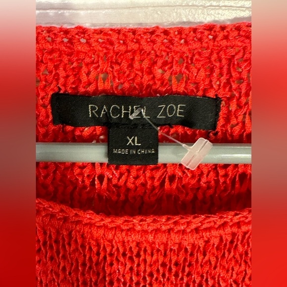 Rachel Zoe Karla Open Knit Sweater Size XLarge Red - Picture 4 of 11